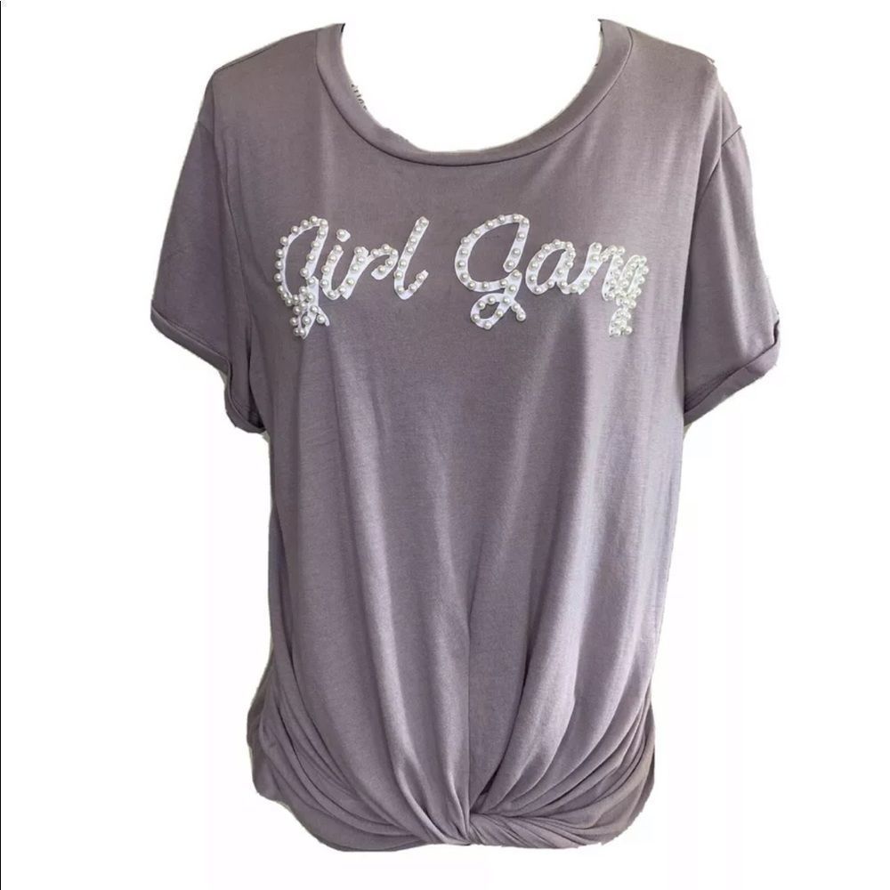 Miss Chievous Pearl Girl Gang shirt with Front Twist size XL